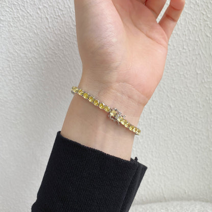 [Perla Lux]Ornate Dazzling Round Cut Tennis Bracelet