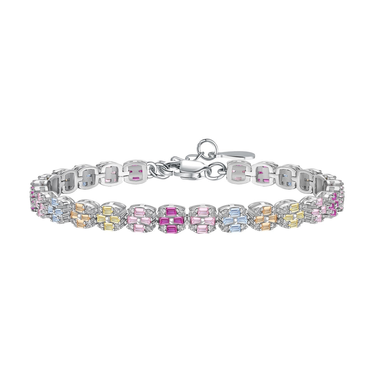 [Perla Lux]Delicate Colorful Emerald Cut Daily Bracelet