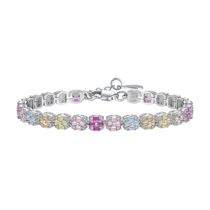 [Perla Lux]Delicate Colorful Emerald Cut Daily Bracelet