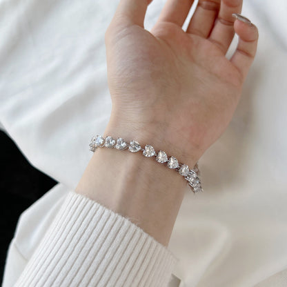 [Perla Lux]0.75 Carat Elegant Romantic Heart Shape Lover Bracelet