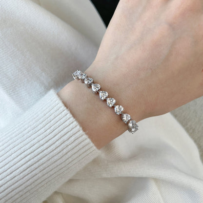 [Perla Lux]0.75 Carat Elegant Romantic Heart Shape Lover Bracelet