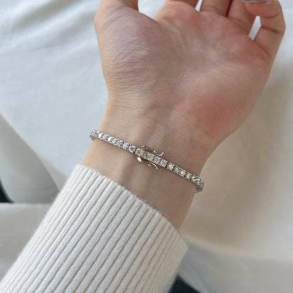[Perla Lux]Dainty Charming Round Cut Tennis Bracelet