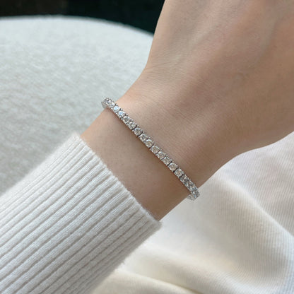 [Perla Lux]Dainty Charming Round Cut Tennis Bracelet