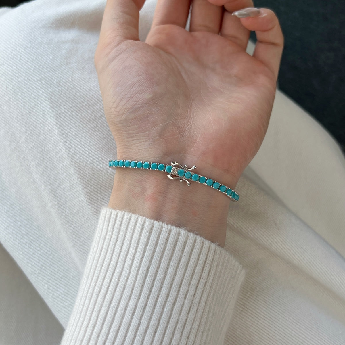 [Perla Lux]Dainty Charming Round Cut Tennis Bracelet