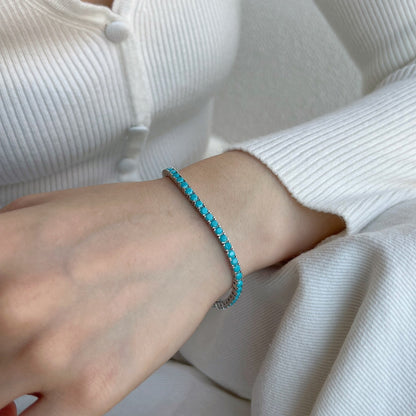 [Perla Lux]Dainty Charming Round Cut Tennis Bracelet