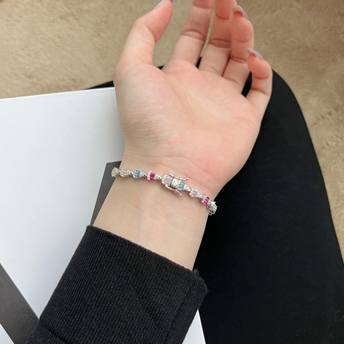 [Perla Lux]Radiant Water Drop Shape Daily Bracelet