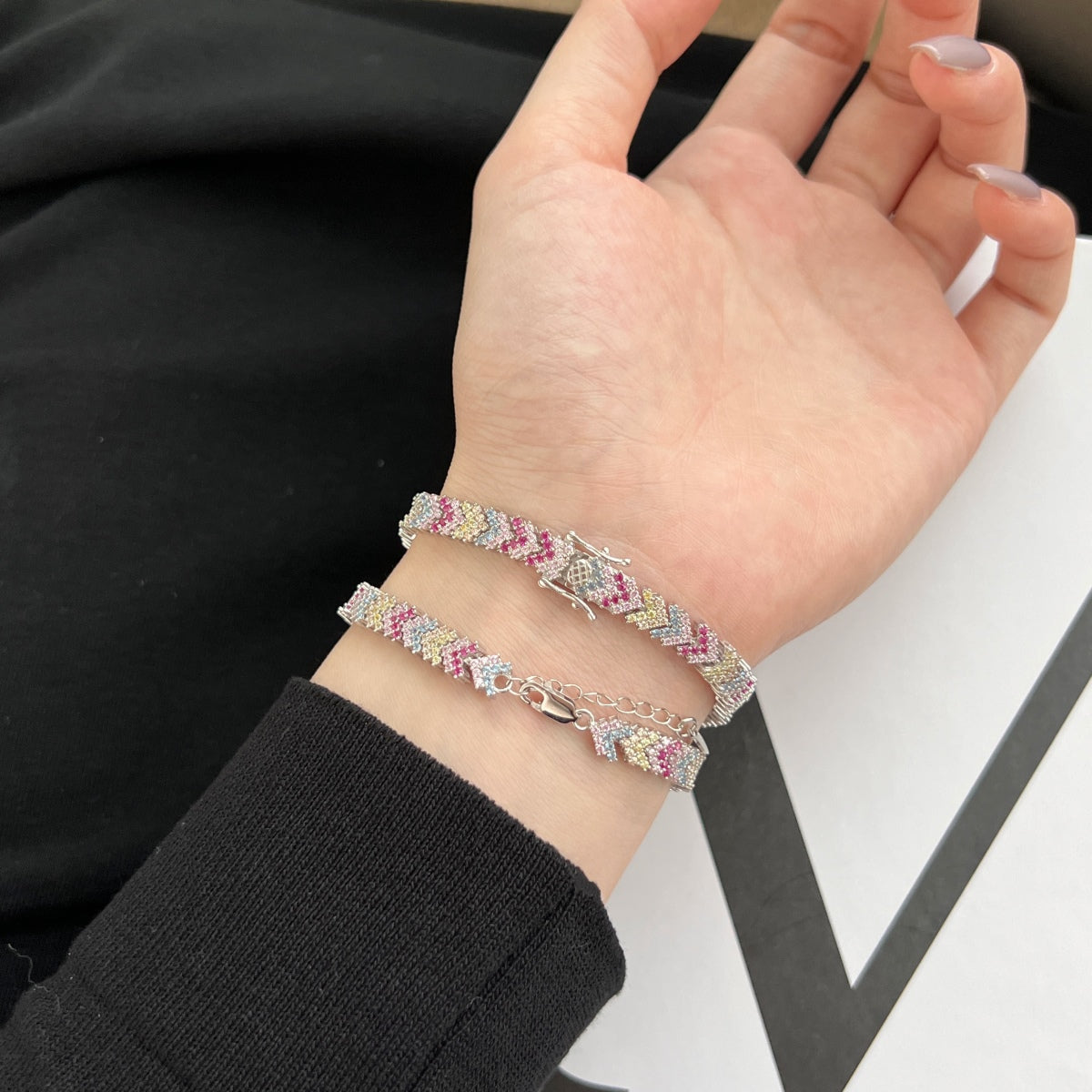 [Perla Lux]Ornate Sparkling Round Cut Party Bracelet