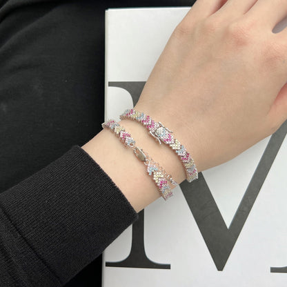 [Perla Lux]Ornate Sparkling Round Cut Party Bracelet