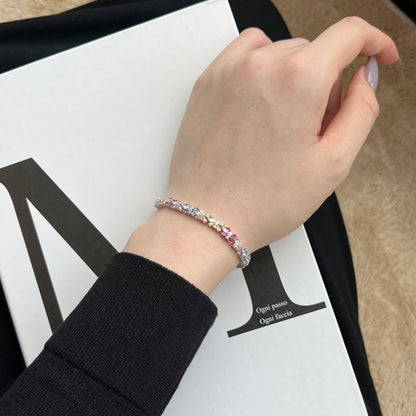 [Perla Lux]Radiant Colorful Emerald Cut Party Bracelet