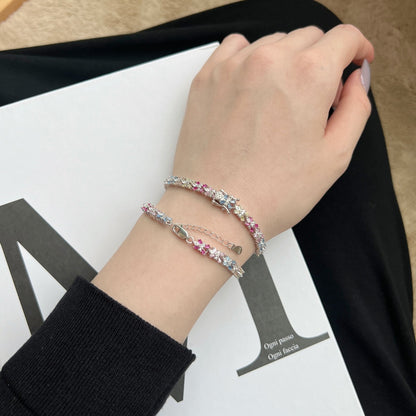 [Perla Lux]Radiant Colorful Emerald Cut Party Bracelet