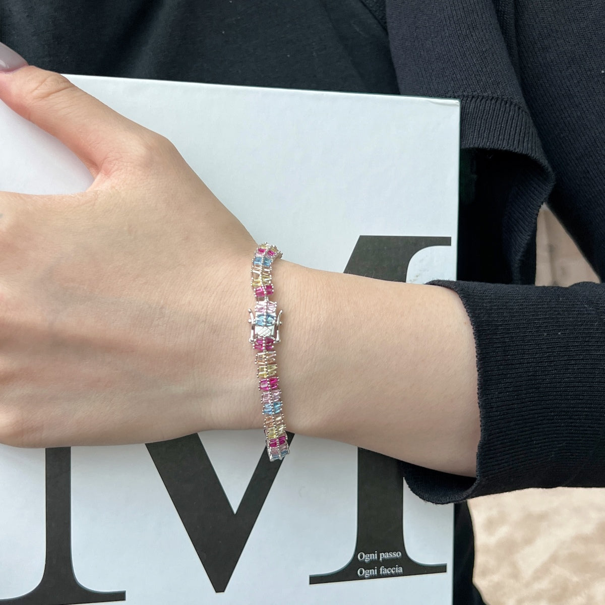 [Perla Lux]Sparkling Exquisite Multi Cut Party Bracelet