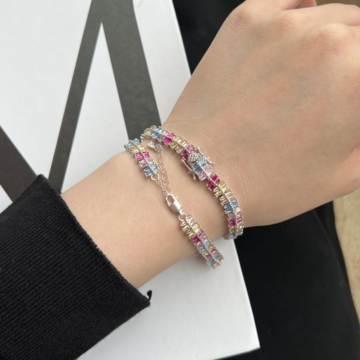 [Perla Lux]Sparkling Exquisite Multi Cut Party Bracelet
