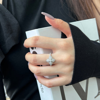 [Perla Lux]Luxurious Colorful Flower Shape Banquet Ring