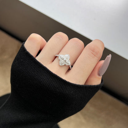 [Perla Lux]Luxurious Colorful Flower Shape Banquet Ring