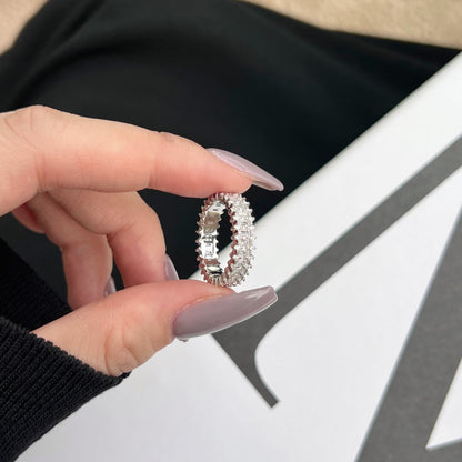 [Perla Lux]Splashy Ornate Emerald Cut Cocktail Ring