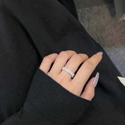 [Perla Lux]Splashy Ornate Emerald Cut Cocktail Ring