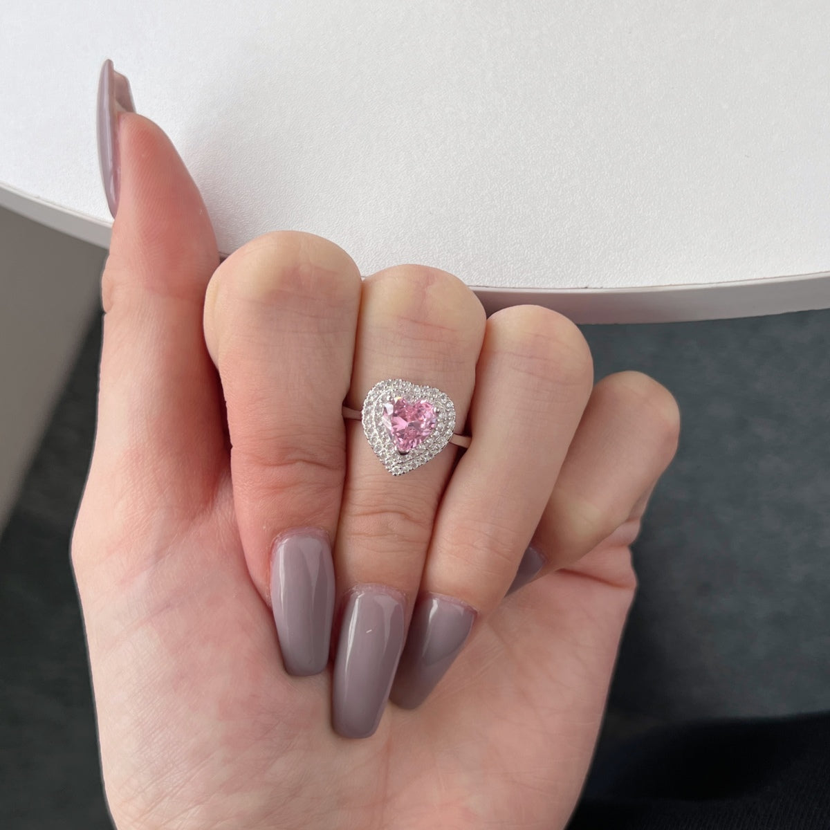 [Perla Lux]Delicate Ebullient Heart Shape Wedding Ring