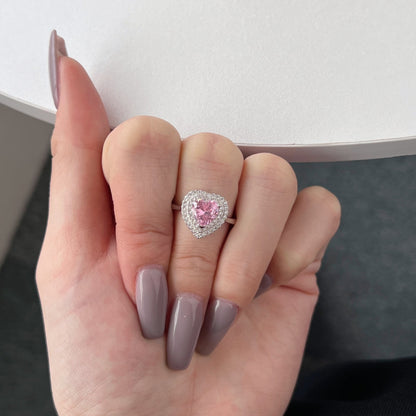 [Perla Lux]Delicate Ebullient Heart Shape Wedding Ring
