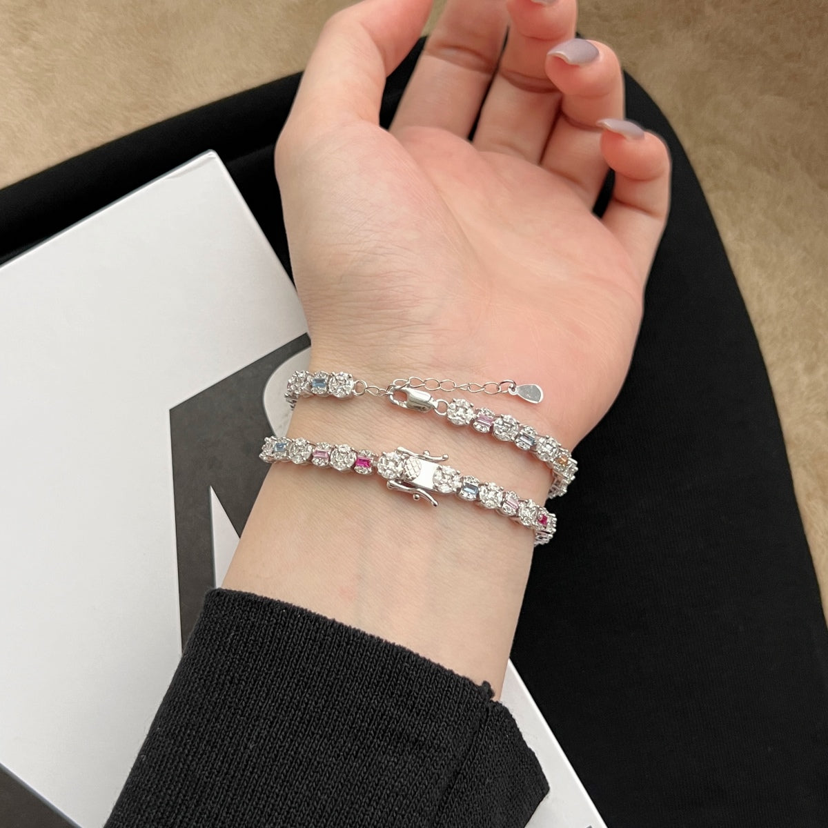 [Perla Lux]Dazzling Radiant Multi Cut Daily Bracelet