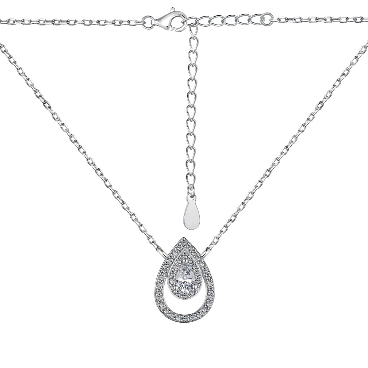 [Perla Lux]Sparkling Pear Cut Necklace