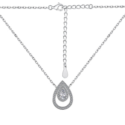 [Perla Lux]Sparkling Pear Cut Necklace
