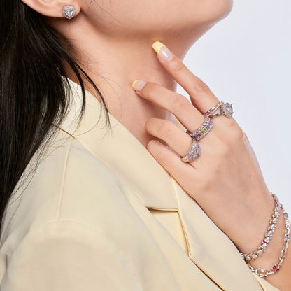 [Perla Lux]Delicate Ebullient Heart Shape Wedding Ring