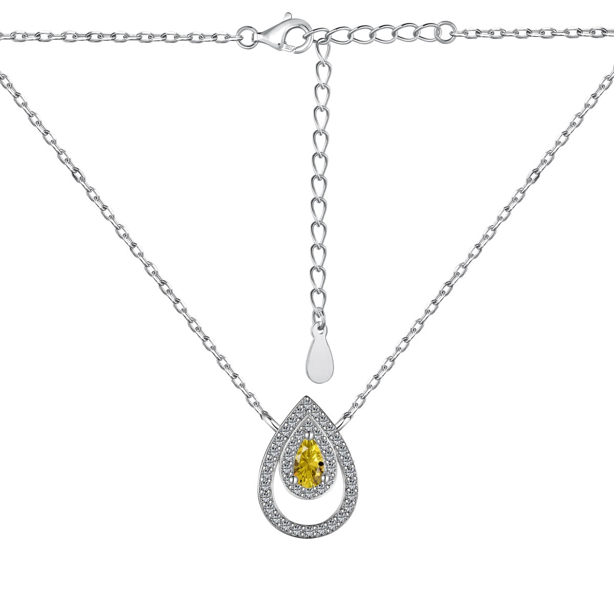 [Perla Lux]Sparkling Pear Cut Necklace