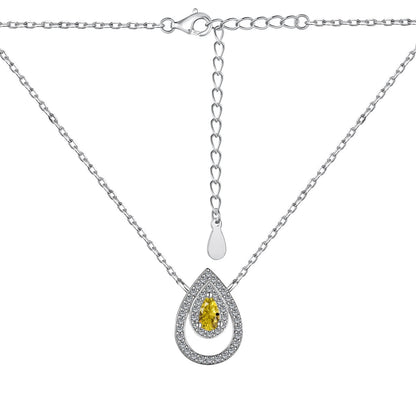 [Perla Lux]Sparkling Pear Cut Necklace