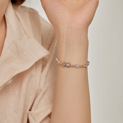 [Perla Lux]Romantic Heart Shape Round Cut Lover Bracelet