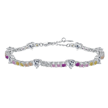 [Perla Lux]Romantic Heart Shape Round Cut Lover Bracelet