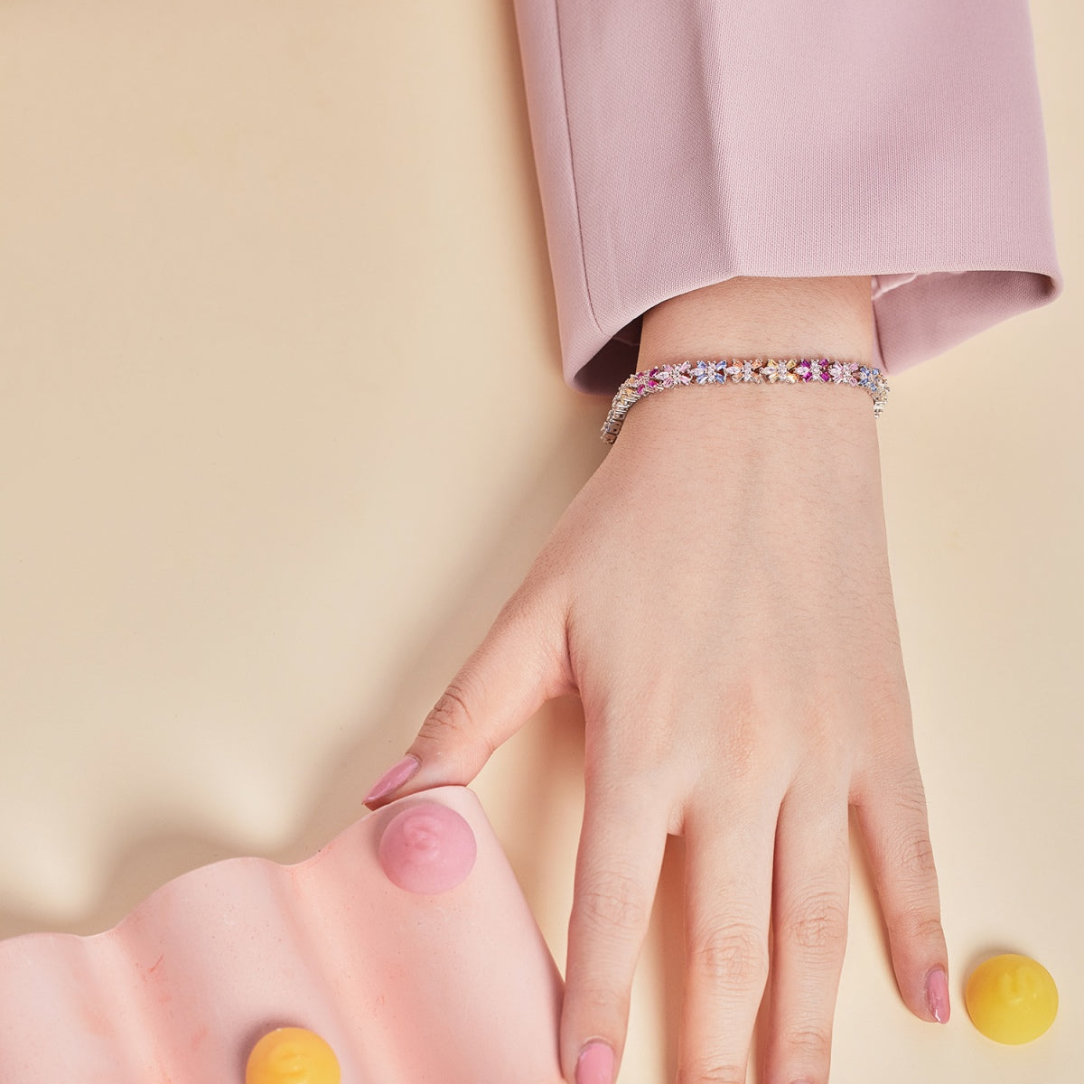[Perla Lux]Radiant Colorful Emerald Cut Party Bracelet