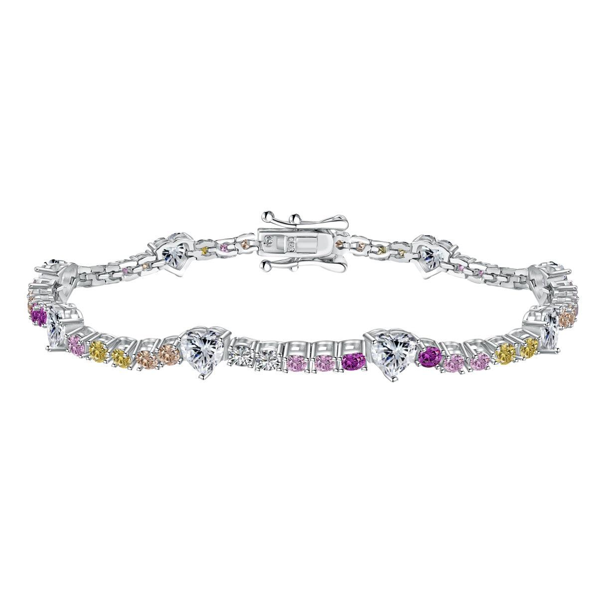 [Perla Lux]Romantic Heart Shape Round Cut Lover Bracelet