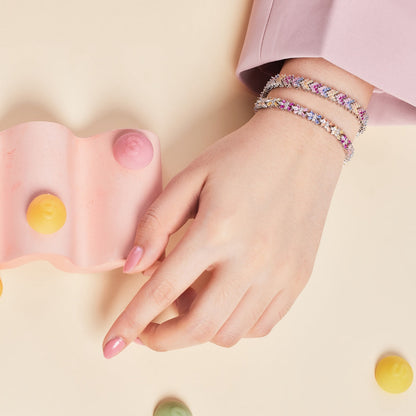 [Perla Lux]Ornate Sparkling Round Cut Party Bracelet