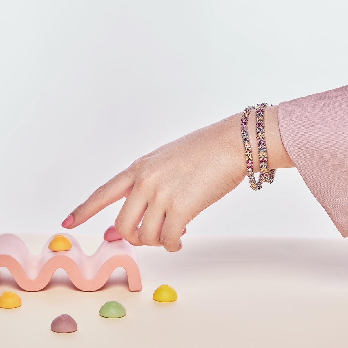 [Perla Lux]Ornate Sparkling Round Cut Party Bracelet