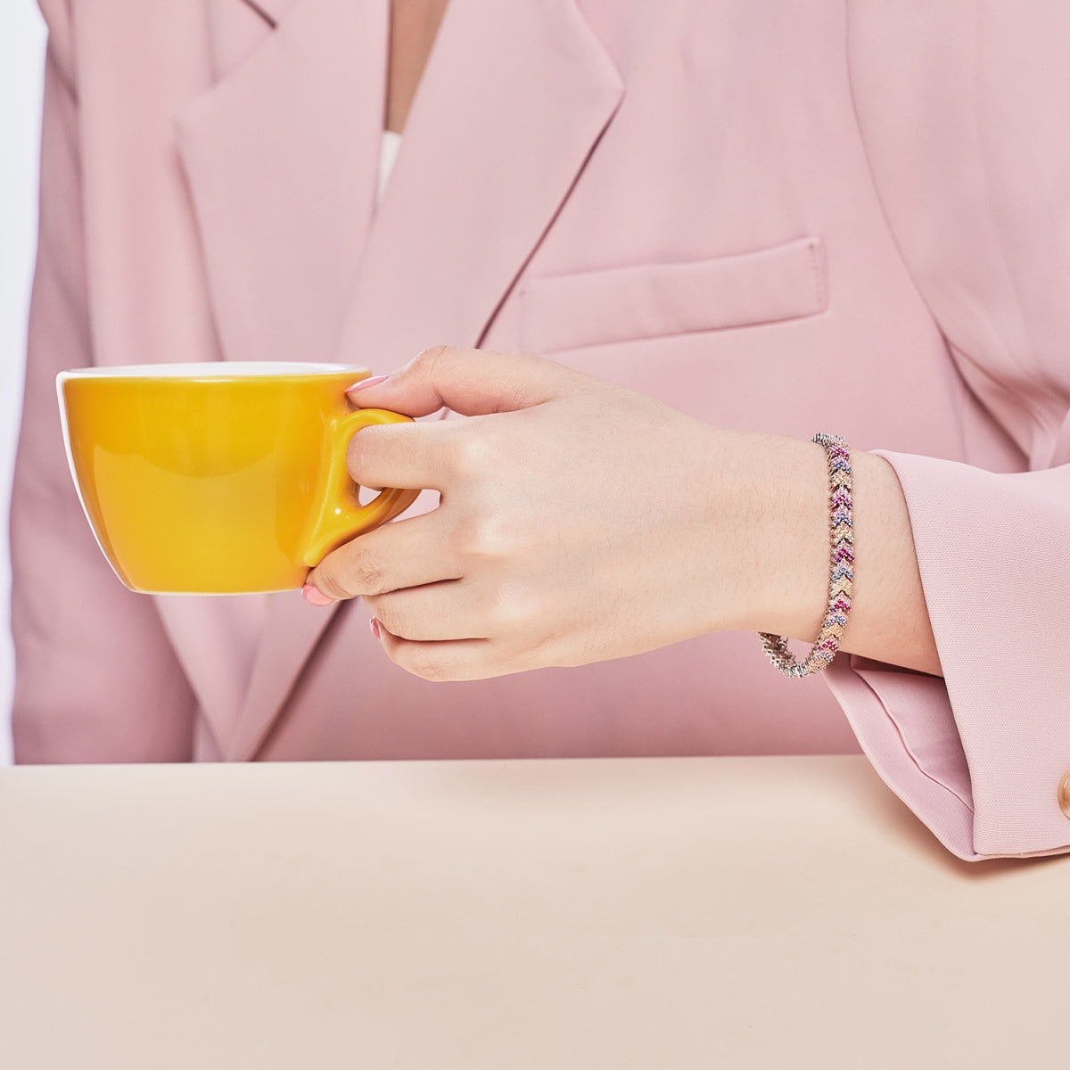 [Perla Lux]Ornate Sparkling Round Cut Party Bracelet