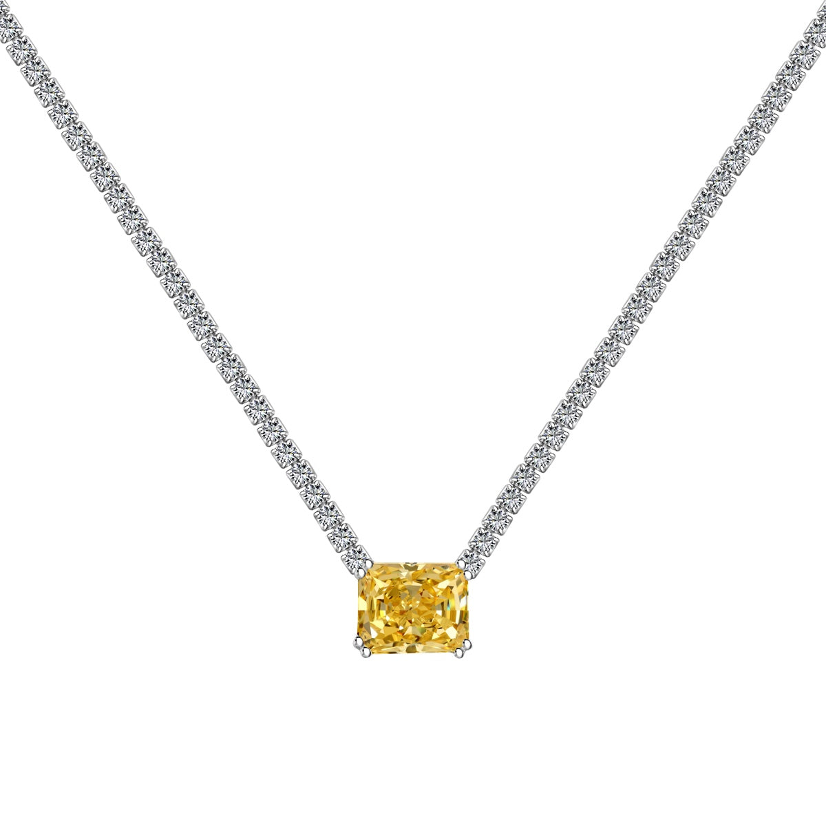 [Perla Lux]4.0 Carat Elegant Radiant Cut Necklace