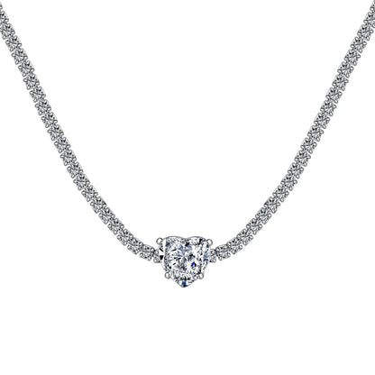 [Perla Lux]2.0 Carat Sparkling Tennis Heart Cut Necklace