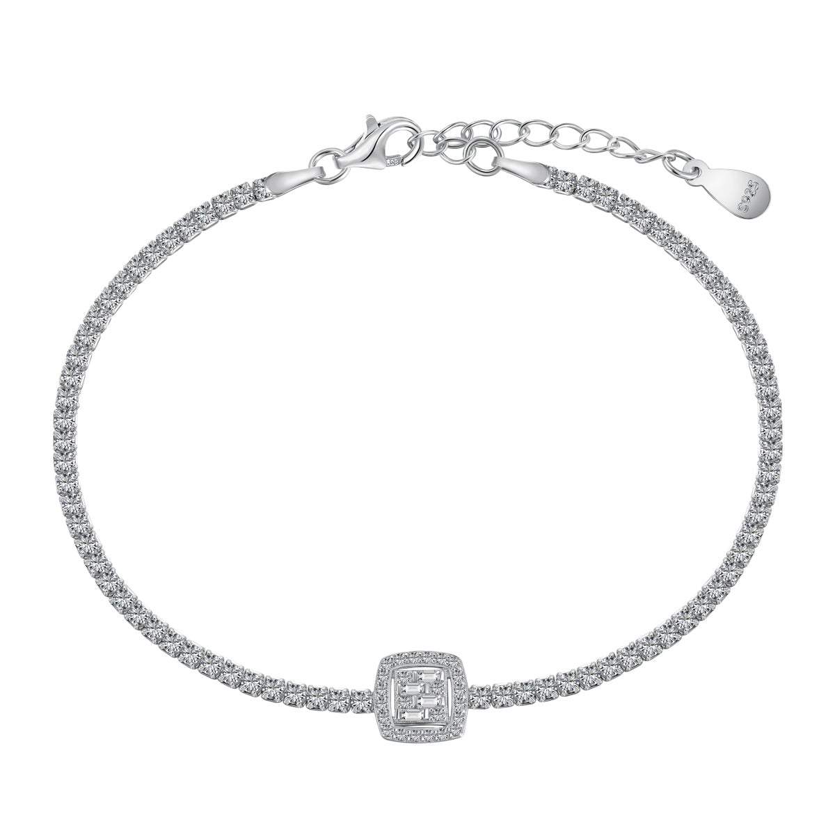 [Perla Lux]Luxurious Dazzling Square Shape Banquet Bracelet