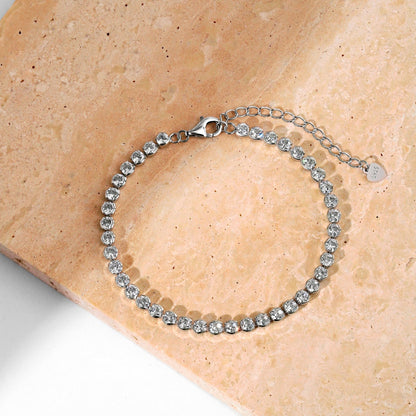 [Perla Lux]Dazzling Sparkling Round Cut Daily Bracelet