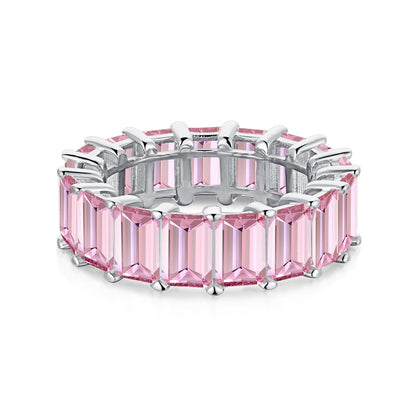 [Perla Lux]0.75 Carat Elegant Emerald Cut Tennis Ring