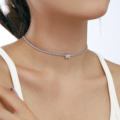 [Perla Lux]2.0 carat Ornate Emerald Cut Necklace