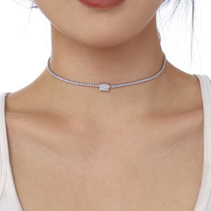 [Perla Lux]2.0 carat Ornate Emerald Cut Necklace