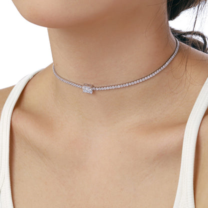 [Perla Lux]2.0 carat Ornate Emerald Cut Necklace