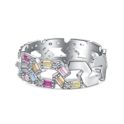 [Perla Lux]Sparkling Vibrant Emerald Cut Daily Ring