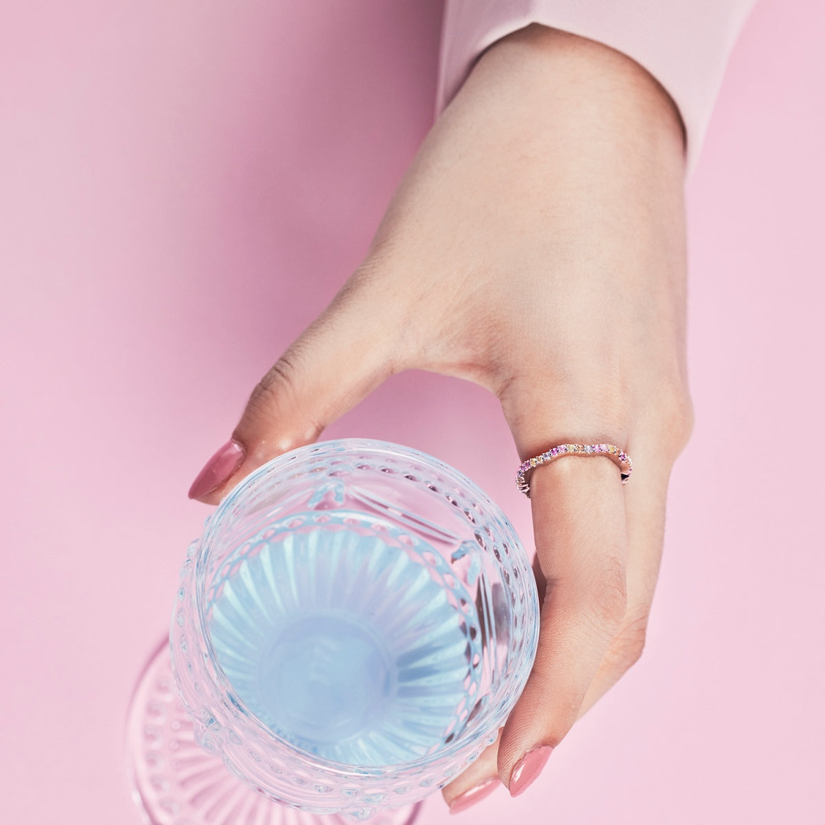 [Perla Lux]Dainty Colorful Round Cut Party Ring