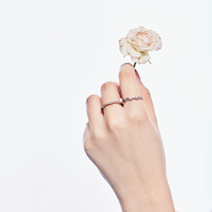 [Perla Lux]Dainty Colorful Round Cut Party Ring