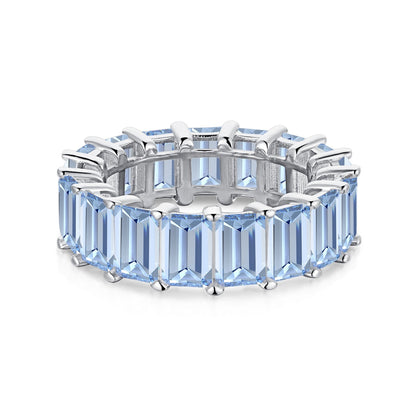[Perla Lux]0.75 Carat Elegant Emerald Cut Tennis Ring