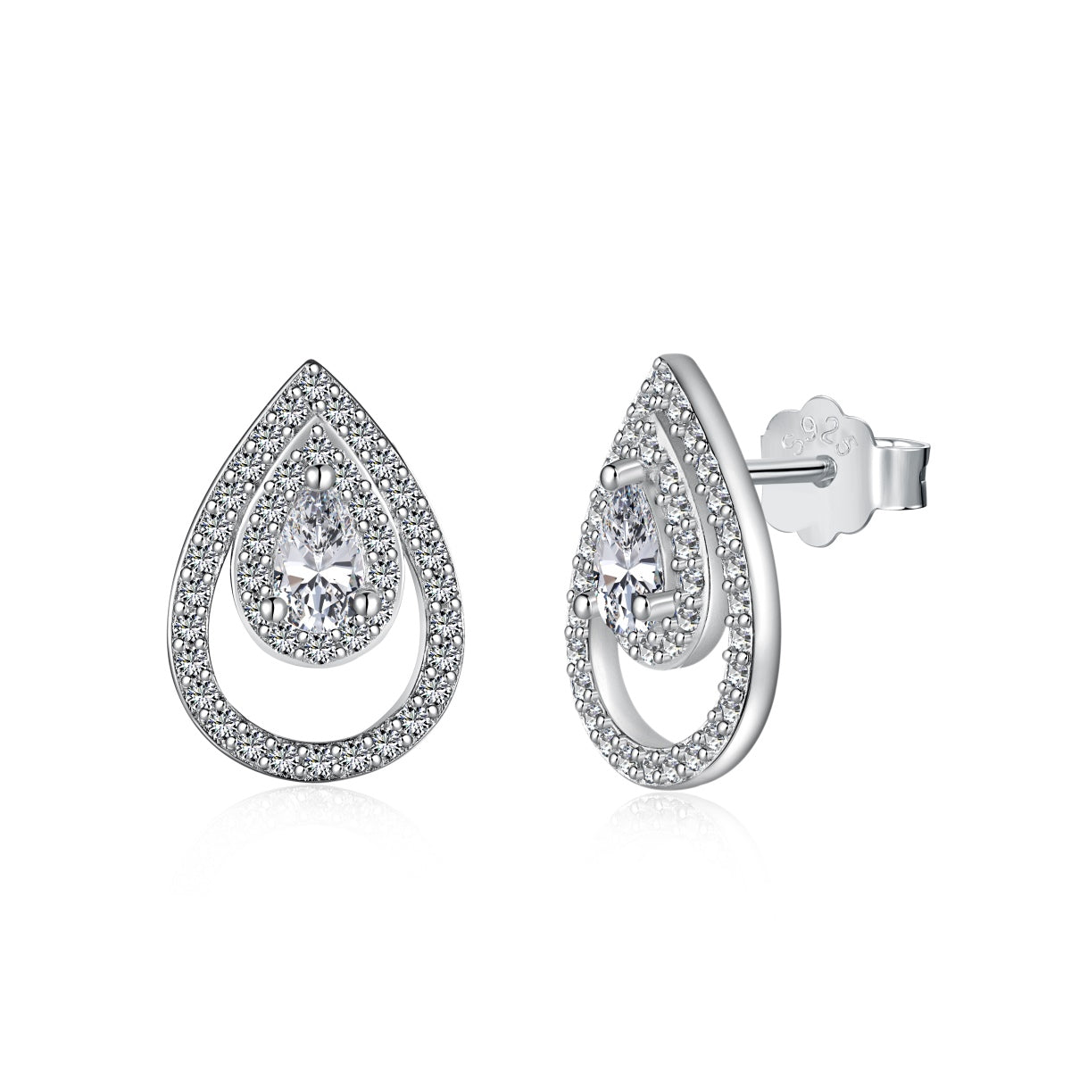 [Perla Lux]Sparkling Delicate Water Drop Shape Daily Earrings