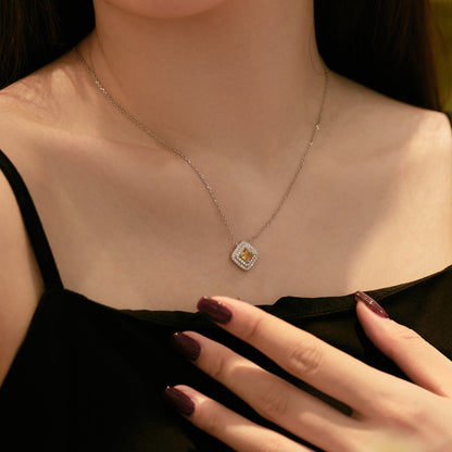 [Perla Lux]Sparkling Asscher Cut Necklace
