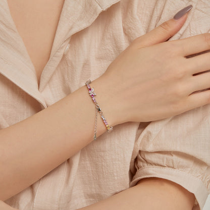 [Perla Lux]Ornate Colorful Butterfly Shape Round Cut Daily Bracelet